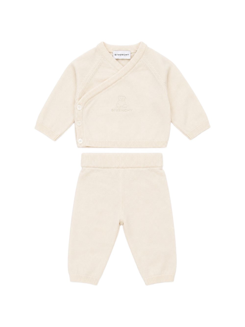 Set regalo tutina orsetto e cofanetto per neonati Givenchy Kids beige con orsetto H31563 21K GIVENCHY KIDS 
