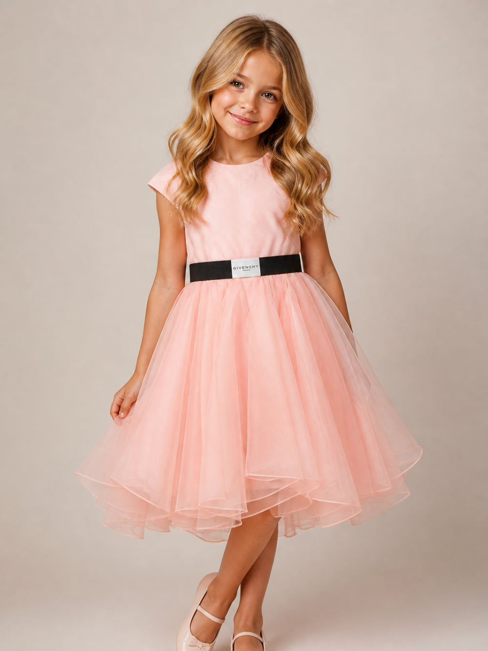 Abito per bambina Givenchy Kids rosa con fascia con applicazione H31571 46M GIVENCHY KIDS 