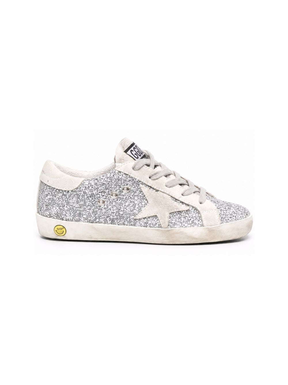 Sneakers per bambina Golden Goose Kids argento con motivo glitter F00101F000416 70136 GOLDEN GOOSE KIDS 