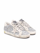 Sneakers per bambina Golden Goose Kids argento con motivo glitter F00101F000416 70136 GOLDEN GOOSE KIDS 