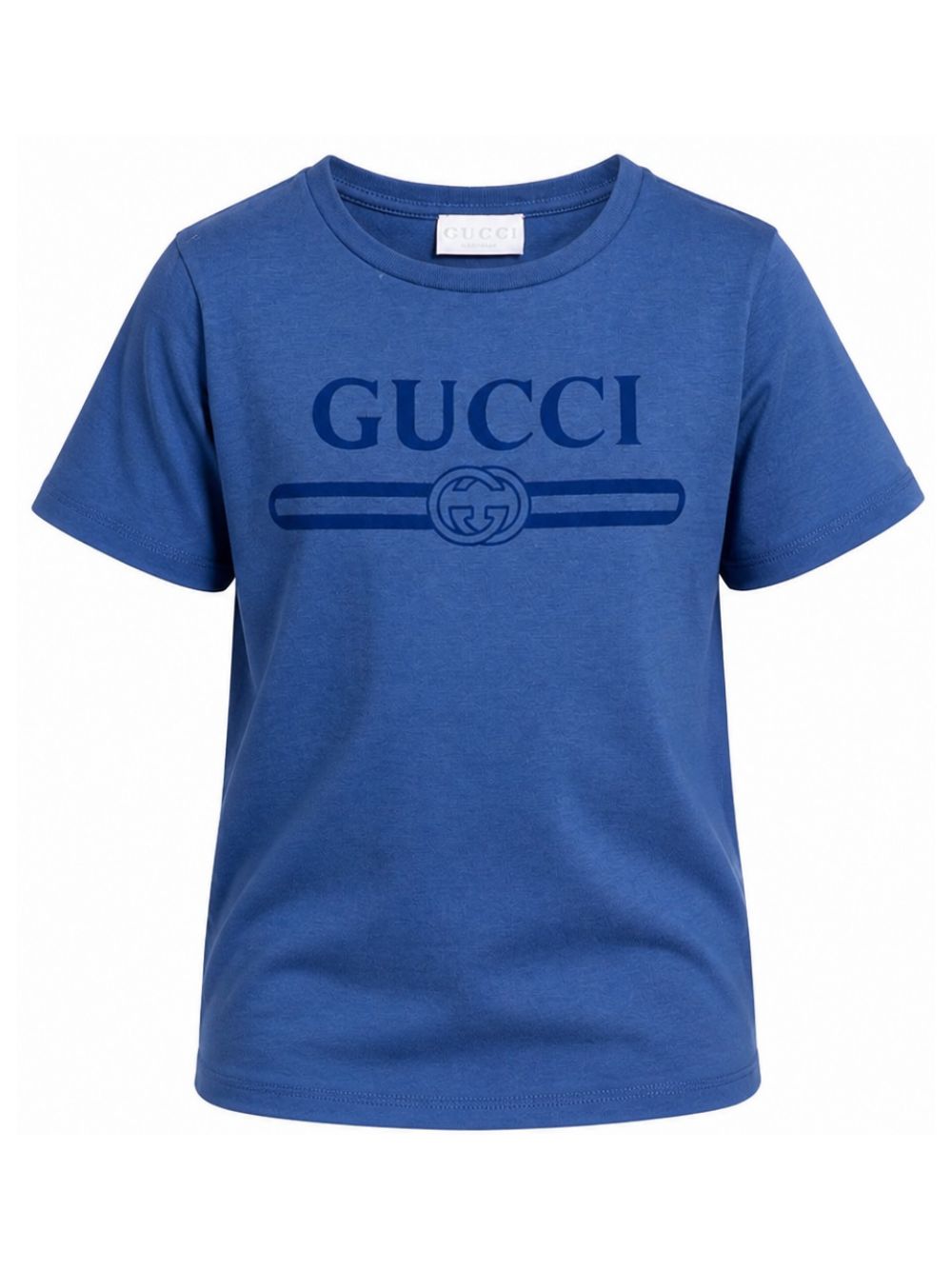 T-shirt per bambini Gucci Kids blu con logo stampato sul davanti 547559XJHO5 4118 GUCCI KIDS 