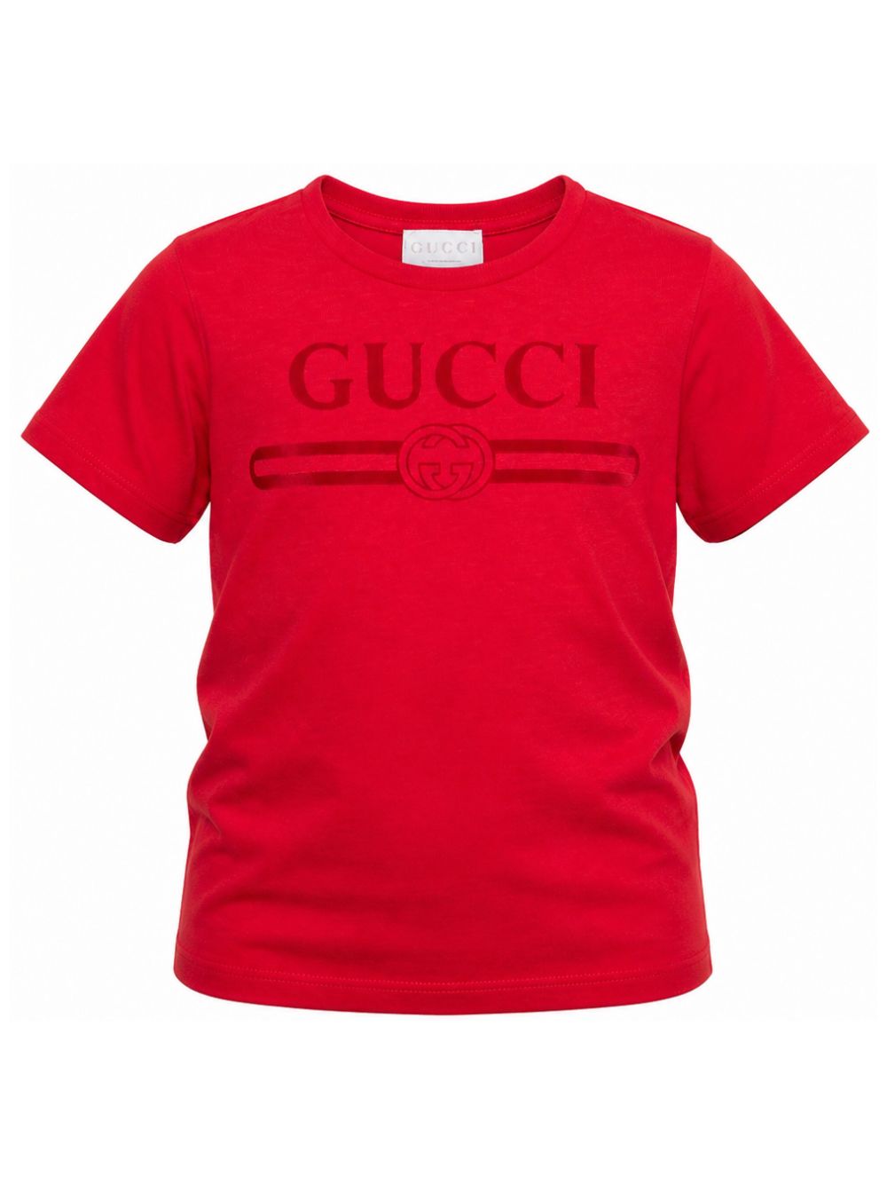 T-shirt per bambini Gucci Kids rossa con logo stampato sul davanti 547559XJHO5 6195 GUCCI KIDS 