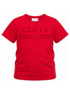 T-shirt per bambini Gucci Kids rossa con logo stampato sul davanti 547559XJHO5 6195 GUCCI KIDS 