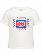 T-shirt per bambini Gucci Kids bianca con stampa logo Gucci sul davanti 575114XJHO8 9214 GUCCI KIDS 