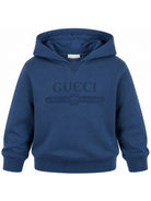 Felpa per bambini Gucci KIds blu con stampa logo sul davanti 855554XJHXM 4393 GUCCI KIDS 