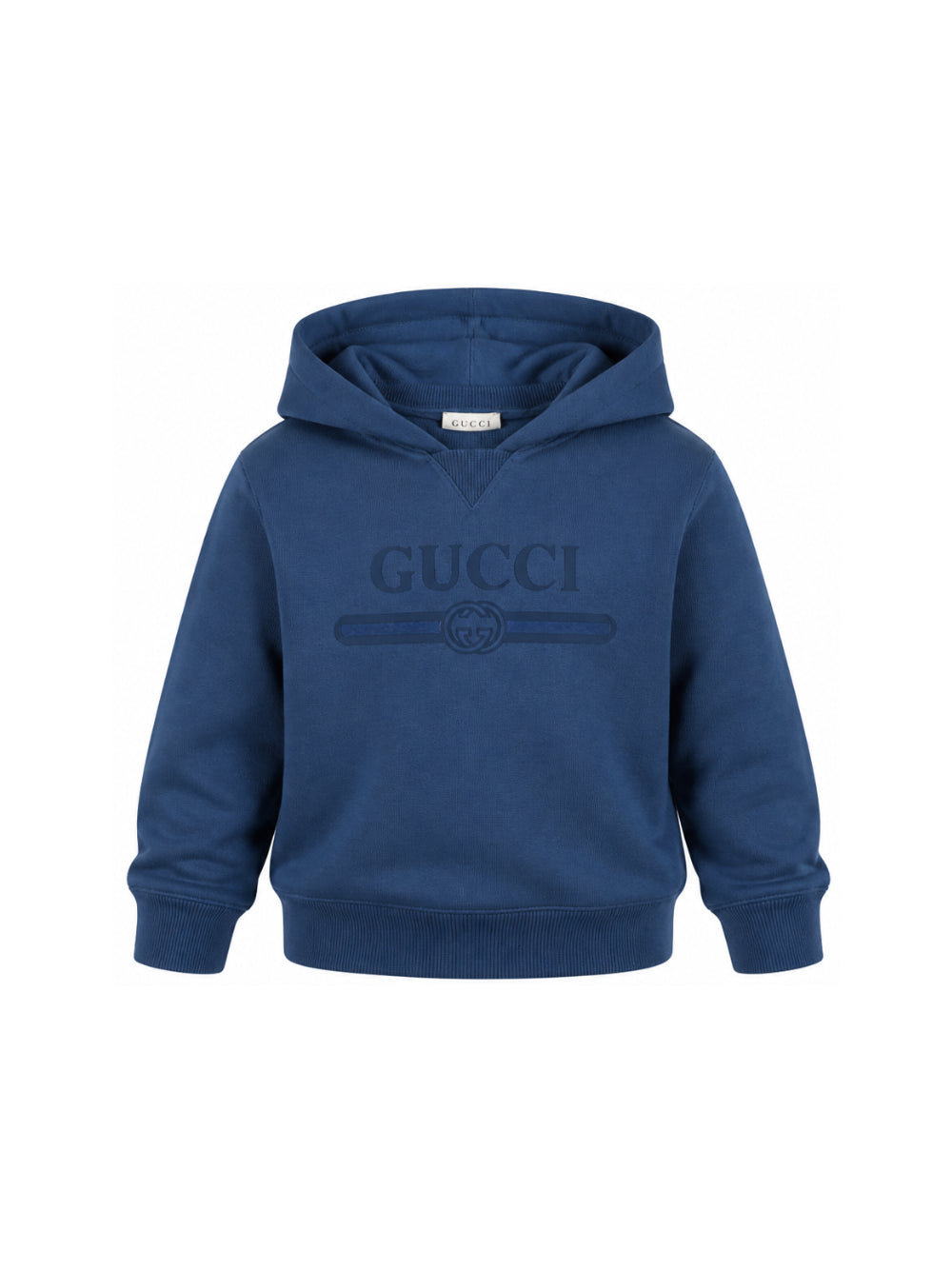 Felpa per bambini Gucci KIds blu con stampa logo sul davanti 855554XJHXM 4393 GUCCI KIDS 