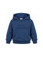 Felpa per bambini Gucci KIds blu con stampa logo sul davanti 855554XJHXM 4393 GUCCI KIDS 