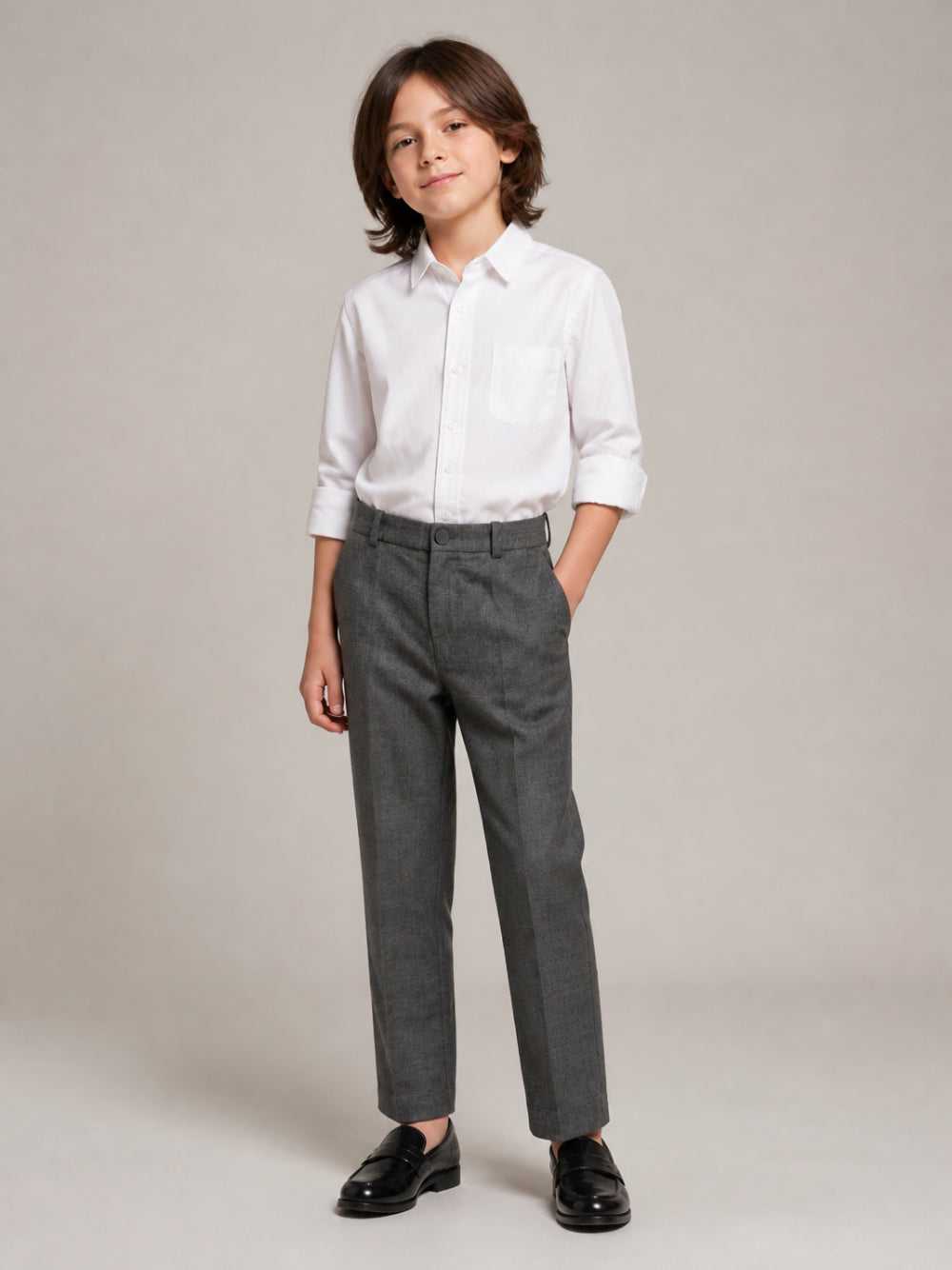 Pantaloni per bambino Gucci Kids grigio con logo ricamato 863915XWA84 1200 GUCCI KIDS 