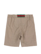 Shorts per neonato Gucci Kids beige con motivo a quadri 863987XWA86 2004 GUCCI KIDS 