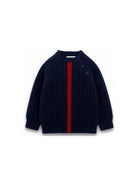 Maglione per neonato Gucci Kids blu con dettagli in motivo Web Stripe 866182XKFIL 4154 GUCCI KIDS 