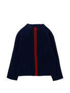Maglione per neonato Gucci Kids blu con dettagli in motivo Web Stripe 866182XKFIL 4154 GUCCI KIDS 