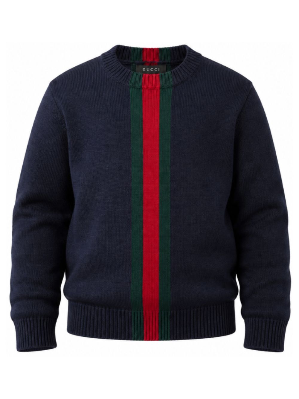 Maglione per bambino Gucci Kids blu in lana con decorazione Web 867433XKFKT 4154 GUCCI KIDS 