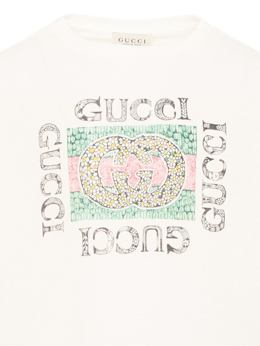 T-shirt per bambina Gucci Kids bianca con stampa con logo Interlocking G 868058XJHYW 9214 GUCCI KIDS 