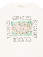 T-shirt per bambina Gucci Kids bianca con stampa con logo Interlocking G 868058XJHYW 9214 GUCCI KIDS 