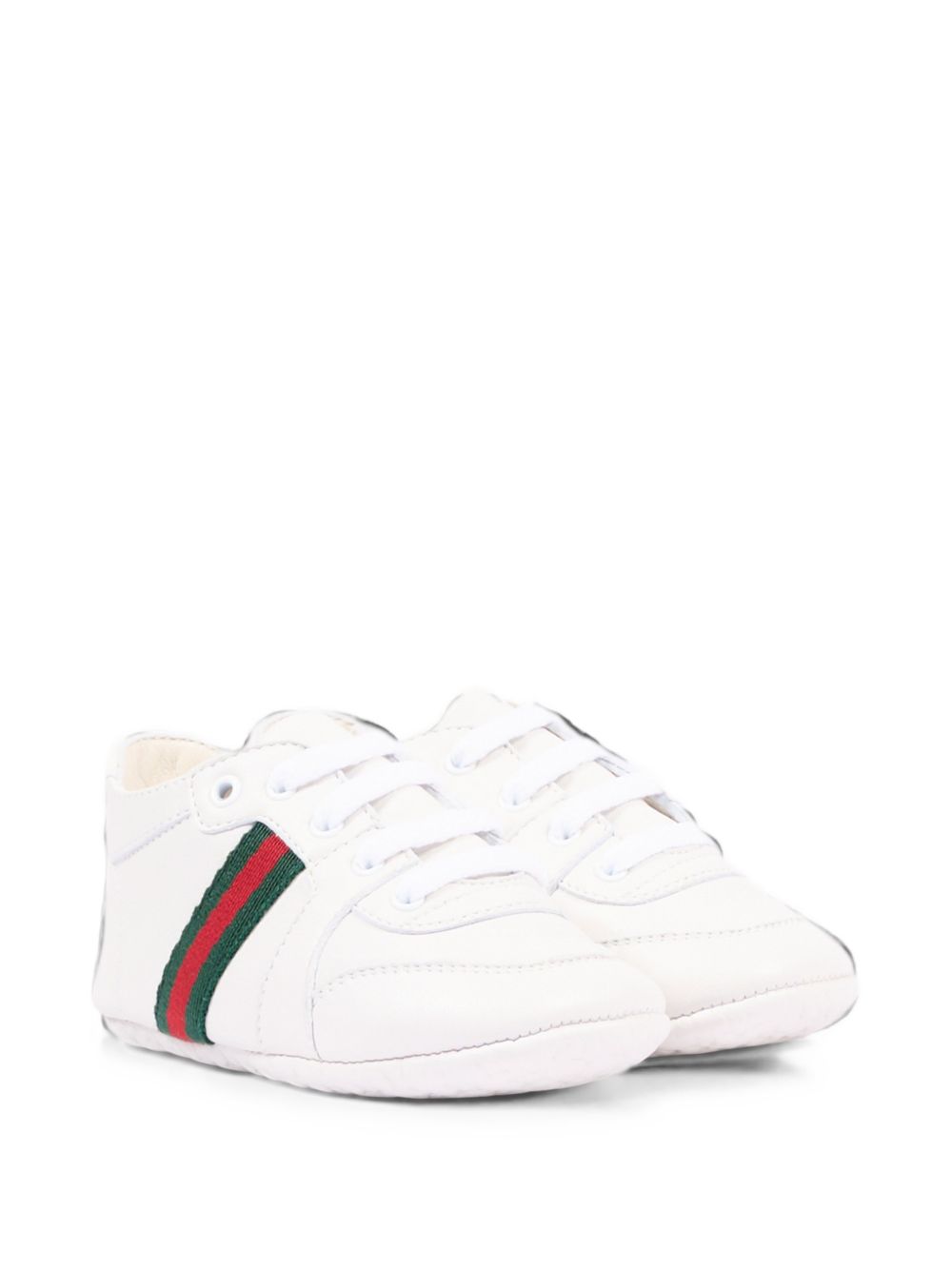 Sneakers per neonato Gucci Kids bianche in pelle con decorazione Web 873033AAGPG 9061 GUCCI KIDS 