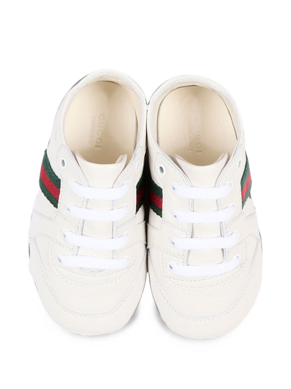 Sneakers per neonato Gucci Kids bianche in pelle con decorazione Web 873033AAGPG 9061 GUCCI KIDS 