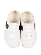 Sneakers per neonato Gucci Kids bianche in pelle con decorazione Web 873033AAGPG 9061 GUCCI KIDS 
