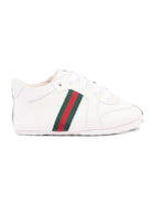 Sneakers per neonato Gucci Kids bianche in pelle con decorazione Web 873033AAGPG 9061 GUCCI KIDS 