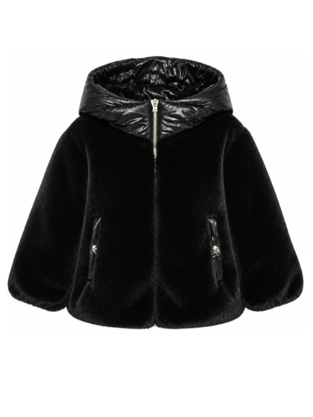 Giubbino per bambina Herno Kids nero con texture teddy GC000060G12630 9300 HERNO KIDS 