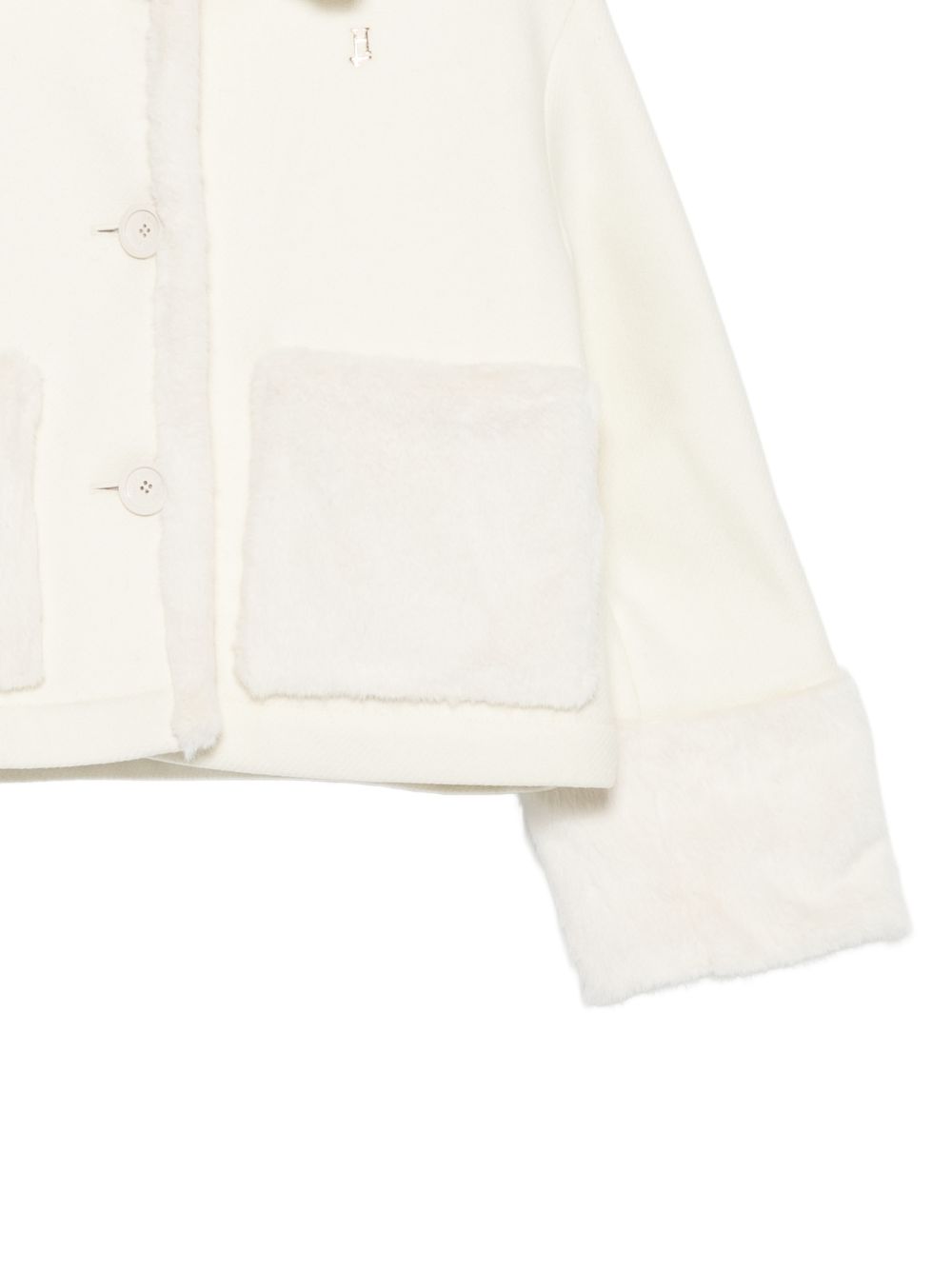 Giubbino per bambina Herno Kids bianco con inserti in ecopelliccia GI000104G33344 1000 HERNO KIDS 