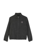 Giacca gessata per bambino Herno Kids grigia con collo alto GT000001B12935S 9487 HERNO KIDS 