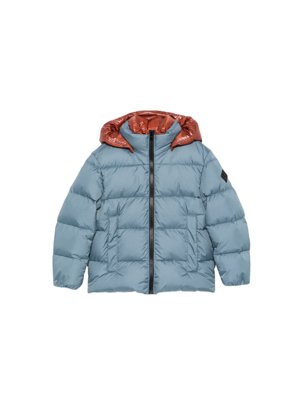 Giubbino per bambino Herno Kids azzurro con cappuccio marrone PI000043X12004Z 9097 HERNO KIDS 