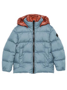 Giubbino per bambino Herno Kids azzurro con cappuccio marrone PI000043X12004Z 9097 HERNO KIDS 