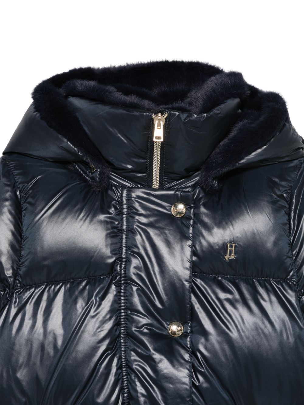 Cappotto per bambina Herno Kids blu con effetto glossy PI000195G12017Z 9200 HERNO KIDS 