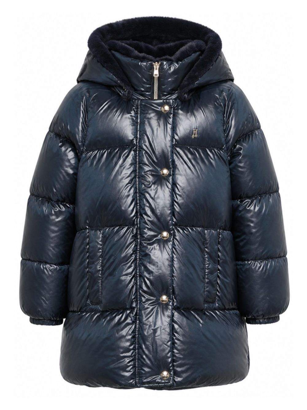 Cappotto per bambina Herno Kids blu con effetto glossy PI000195G12017Z 9200 HERNO KIDS 