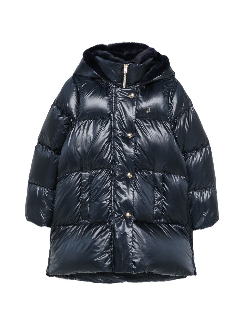 Cappotto per bambina Herno Kids blu con effetto glossy PI000195G12017Z 9200 HERNO KIDS 
