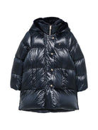 Cappotto per bambina Herno Kids blu con effetto glossy PI000195G12017Z 9200 HERNO KIDS 