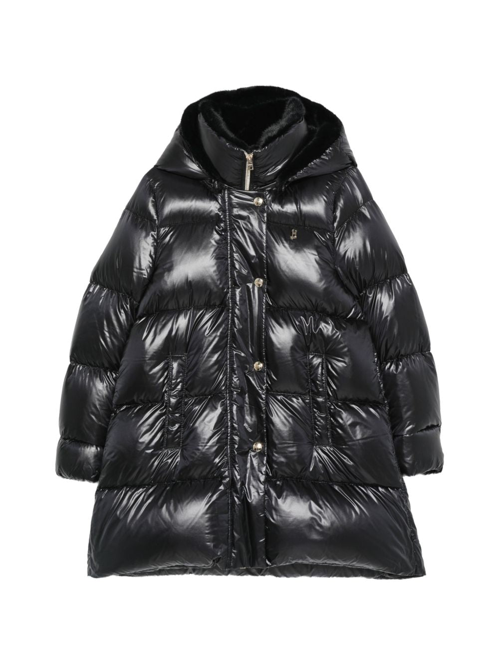 Giubbino per bambina Herno Kids nero collo alto e trapuntato PI000195G12017Z 9300 HERNO KIDS 