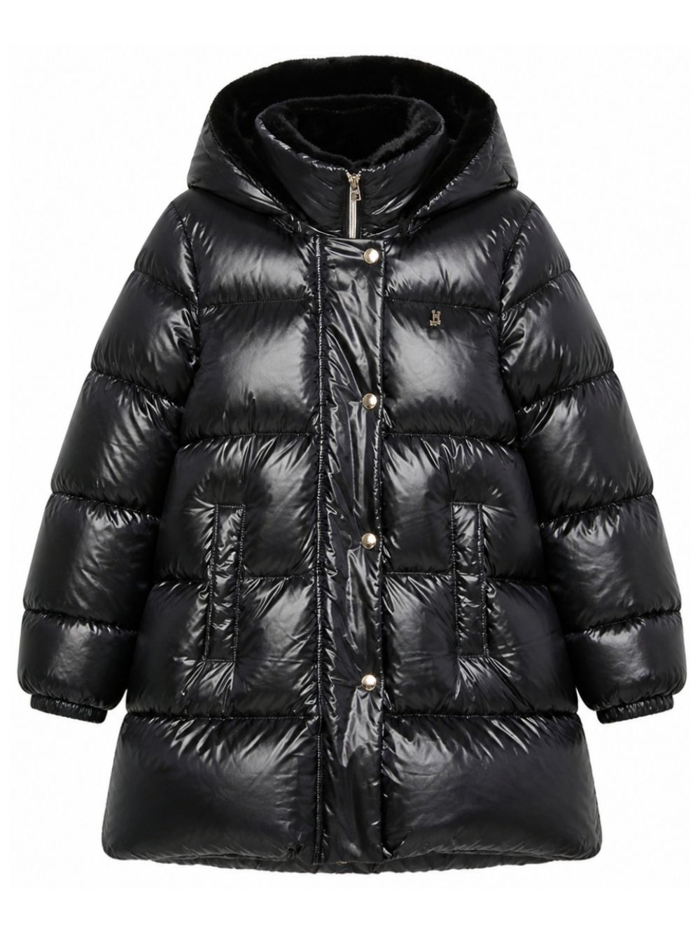 Giubbino per bambina Herno Kids nero collo alto e trapuntato PI000195G12017Z 9300 HERNO KIDS 