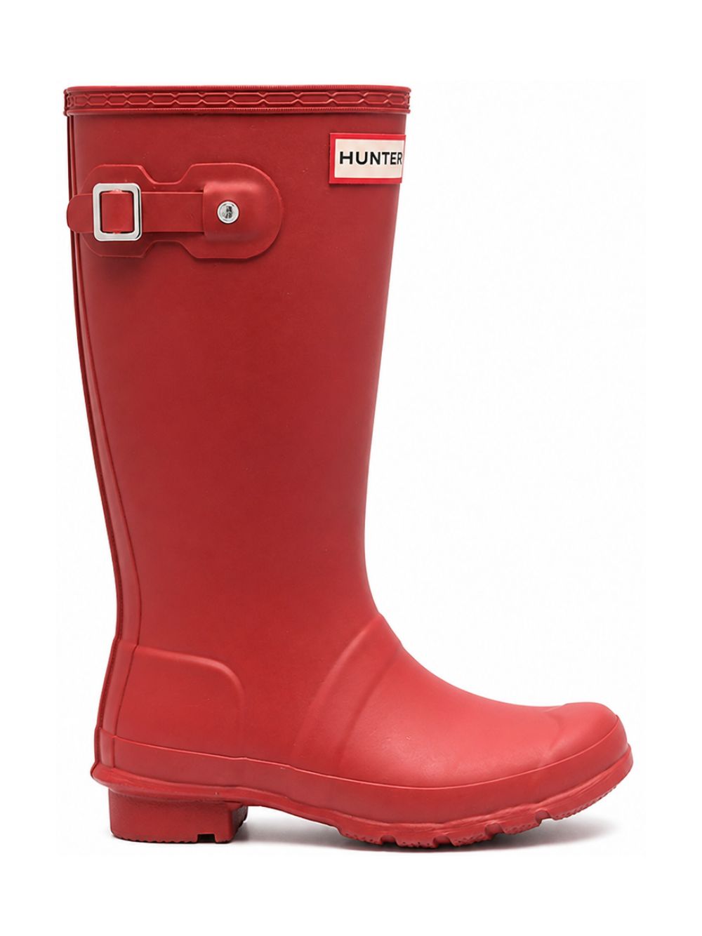 Stivali da pioggia per bambini Hunter Kids rossi con patch con logo sul davanti HFRJ0017252 MLR HUNTER KIDS 