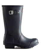 Stivali da pioggia per bambini Hunter Kids blu con patch con logo sul davanti HFRJ0017252 NVY HUNTER KIDS 