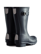 Stivali da pioggia per bambini Hunter Kids blu con patch con logo sul davanti HFRJ0017252 NVY HUNTER KIDS 