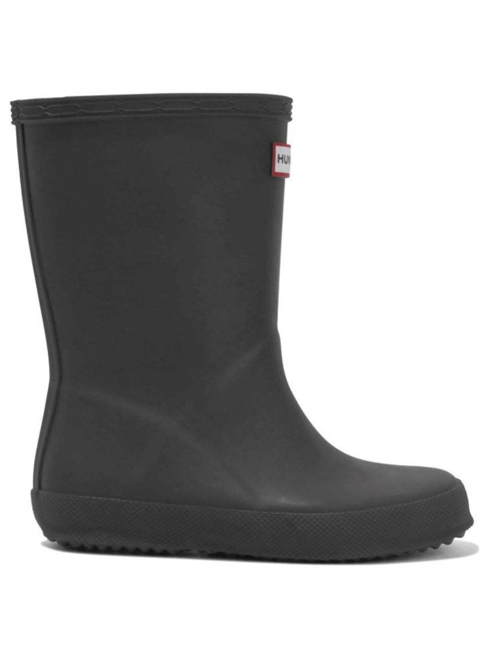 Stivali da pioggia per bambini Hunter Kids neri con logo applicato sul davanti HFRK0032252 BLK HUNTER KIDS 
