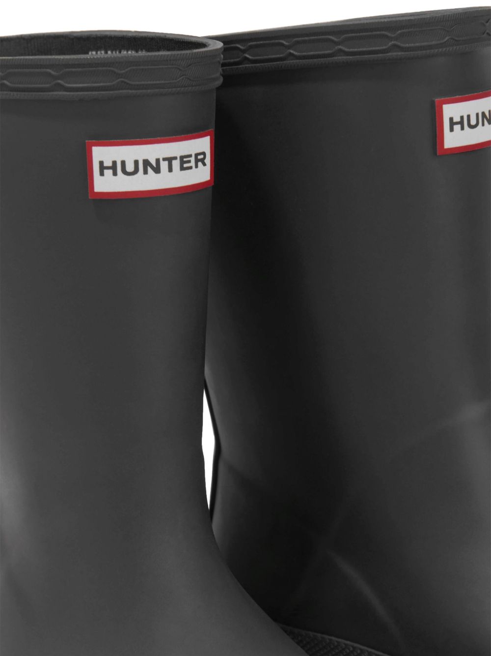 Stivali da pioggia per bambini Hunter Kids neri con logo applicato sul davanti HFRK0032252 BLK HUNTER KIDS 