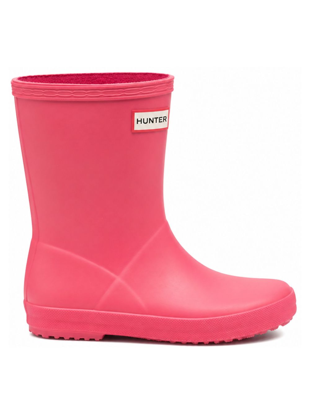 Stivali da pioggia per bambina Hunter Kids rosa con logo applicato sul davanti HFRK0032252 RBP HUNTER KIDS 