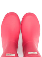Stivali da pioggia per bambina Hunter Kids rosa con logo applicato sul davanti HFRK0032252 RBP HUNTER KIDS 