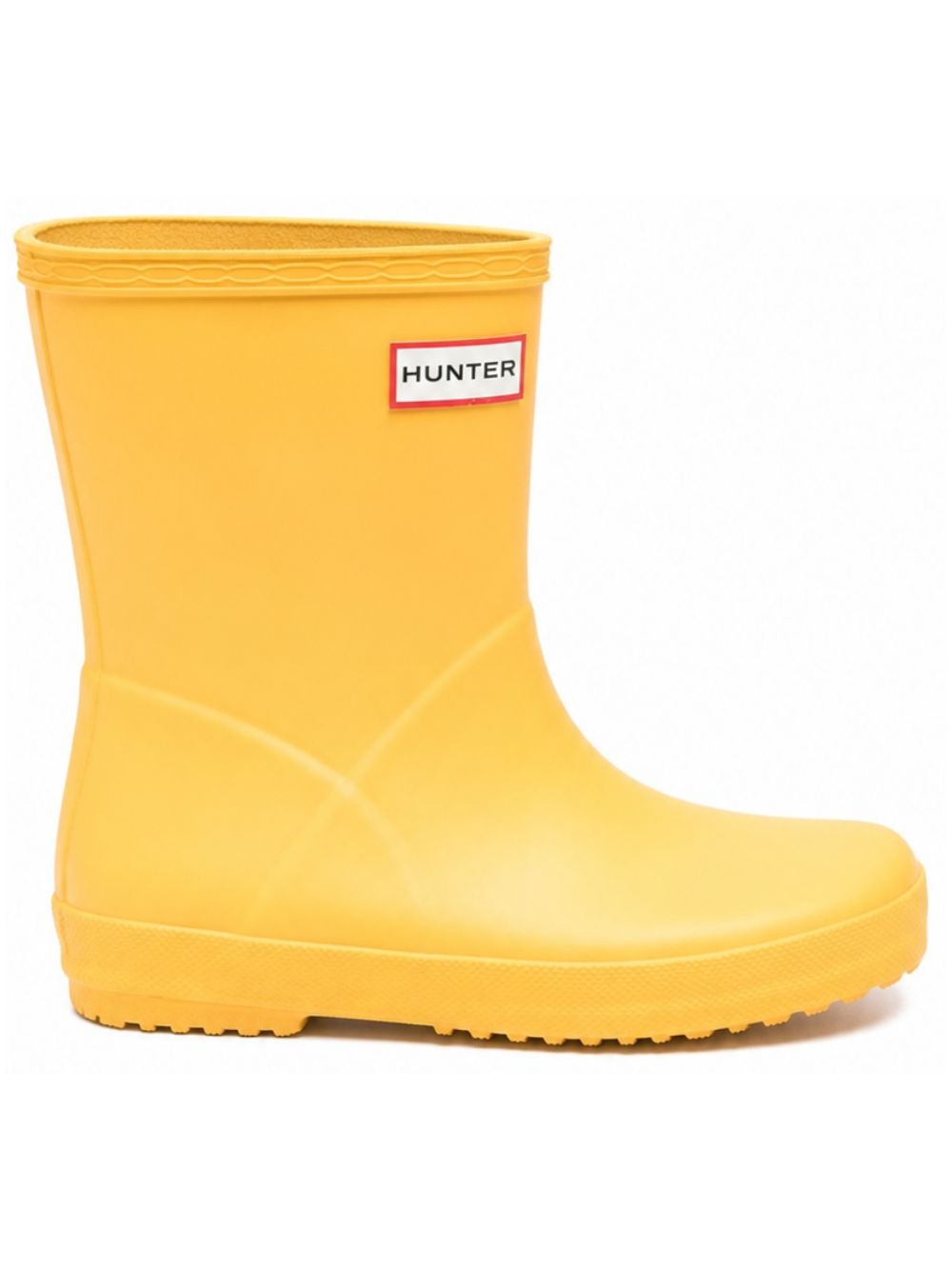 Stivali da pioggia per bambini Hunter Kids gialli con logo applicato sul davanti HFRK0032252 RYL HUNTER KIDS 