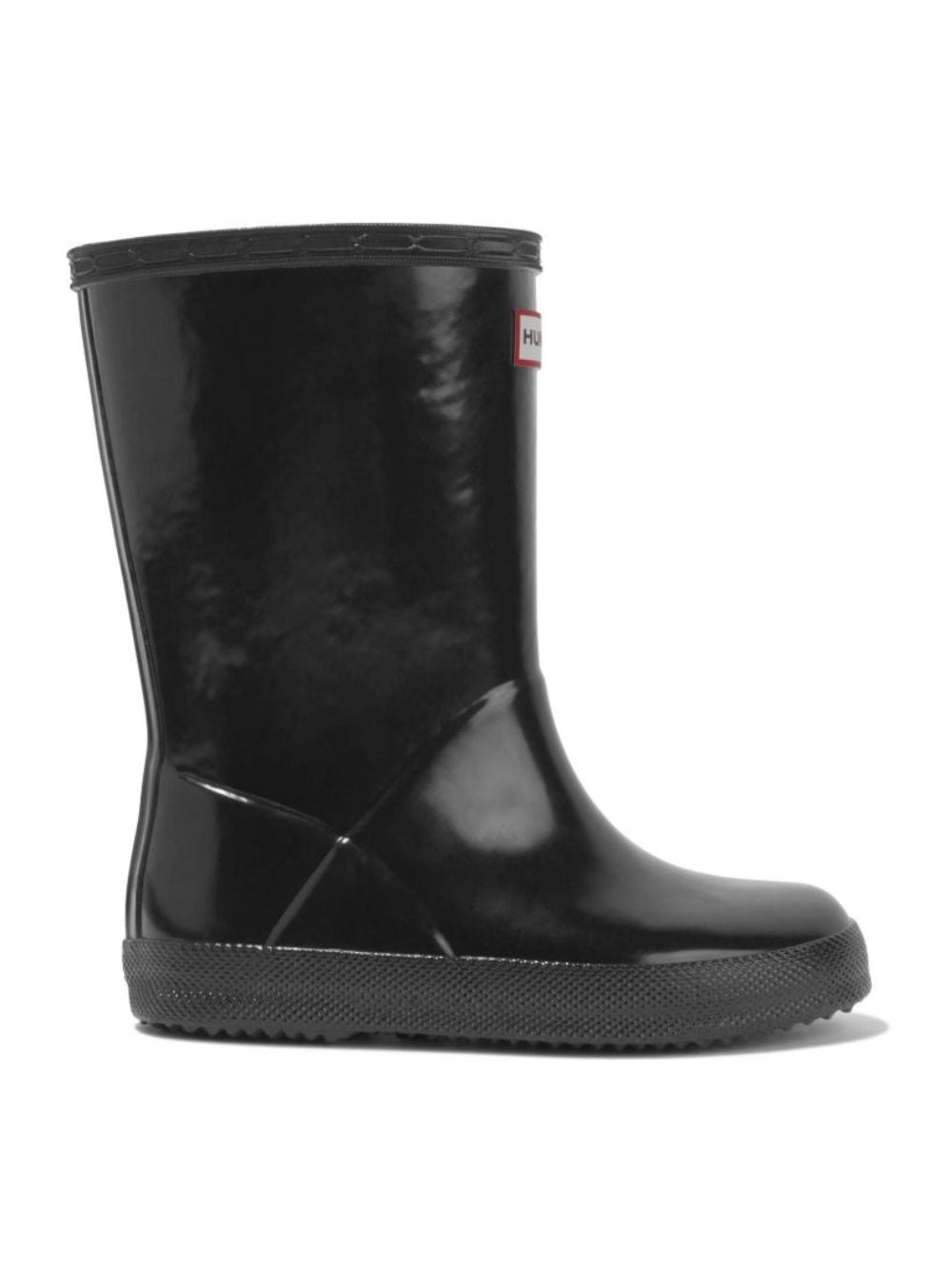 Stivali da pioggia per bambini Hunter Kids neri con finitura lucida HFRK0036252 BLK HUNTER KIDS 