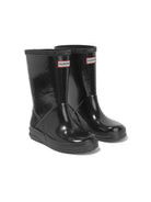 Stivali da pioggia per bambini Hunter Kids neri con finitura lucida HFRK0036252 BLK HUNTER KIDS 