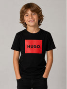 T-shirt per bambino Hugo Kids nera con dettaglio logo G00572 09B Hugo KIDS 