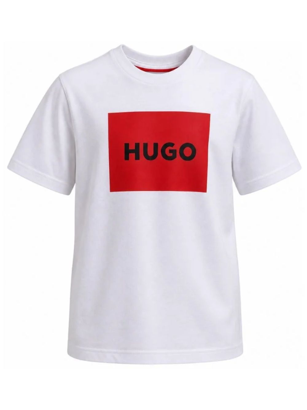 T-shirt per bambino bianca Boss Kids bianca con stampa logo G00572 10P Hugo KIDS 