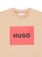 T-shirt per bambino Hugo Kids beige con stampa grafica del logo G00572 23B Hugo KIDS 