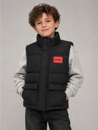 Giubbino per bambino Hugo Kids nero con patch logo sul davanti G01180 09B Hugo KIDS 