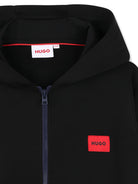 Felpa per bambino Hugo Kids nera con logo sul davanti G01181 09B Hugo KIDS 