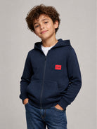 Felpa per bambino Hugo Kids blu con logo sul davanti G01181 85C Hugo KIDS 
