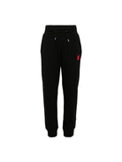 Pantaloni sportivi per bambino Hugo Kids neri con logo sul davanti G01182 09B Hugo KIDS 